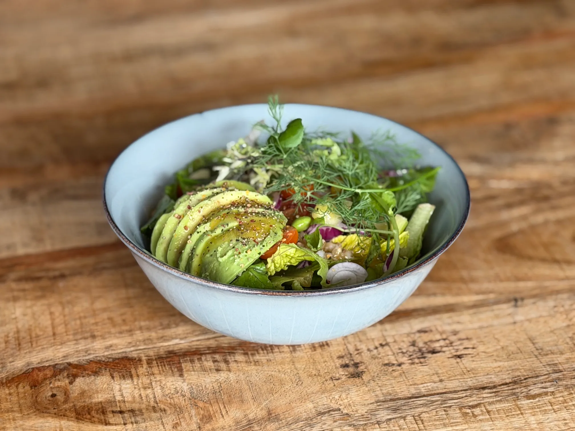 Salatbowl vegetarisk (med 3 tilkøb)