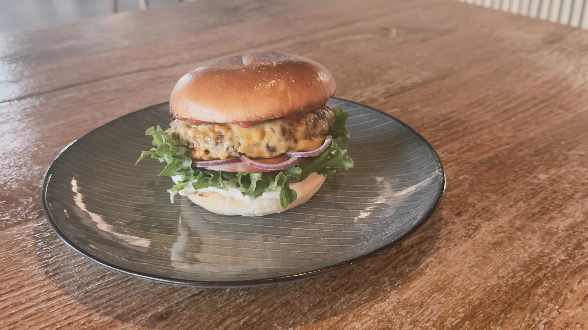 Take away: American cheese burger